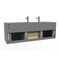 Castello Usa Nile 60" Wall Mounted Gray Vanity With Gray Top And Gold Handles CB-MC-60G-GLD-2053-GR - alternate 5